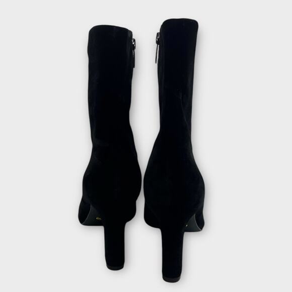 Lauren Ralph Lauren Bridgett Black Velvet Heel Booties Size 7.5 - Picture 3 of 9